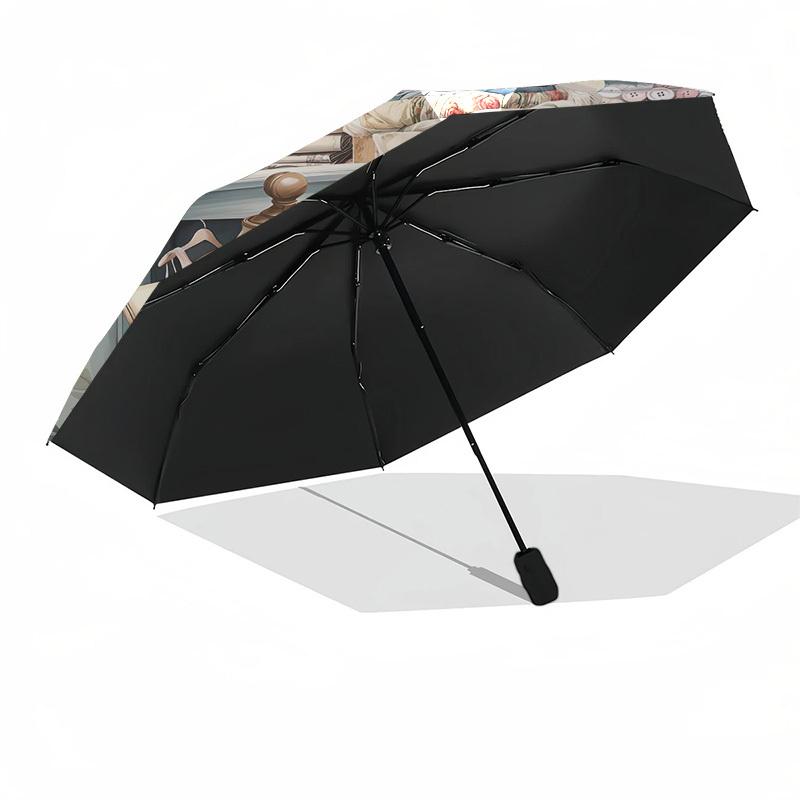 Ombrello Automatico Apri e Chiudi a Tema Moda e Sartoria, Ombrello da Viaggio Compatto, Leggero e Portatile, Adatto per Spiaggia Co