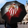 Football Sevilla Artwork Automatic Folding Umbrella - 8-Rib Travel Umbrella with Auto Open/Close & Portable Gifts for Holidays or Birthdays