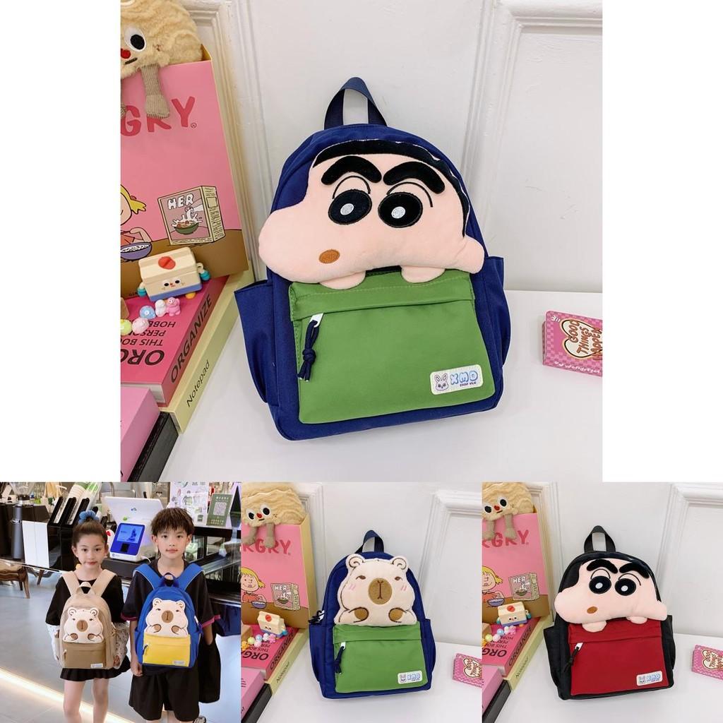 Crayon Shin Chan Capybara-mønster Barneryggsekk med Pustende Nylonmateriale for Skole og Daglig Bruk