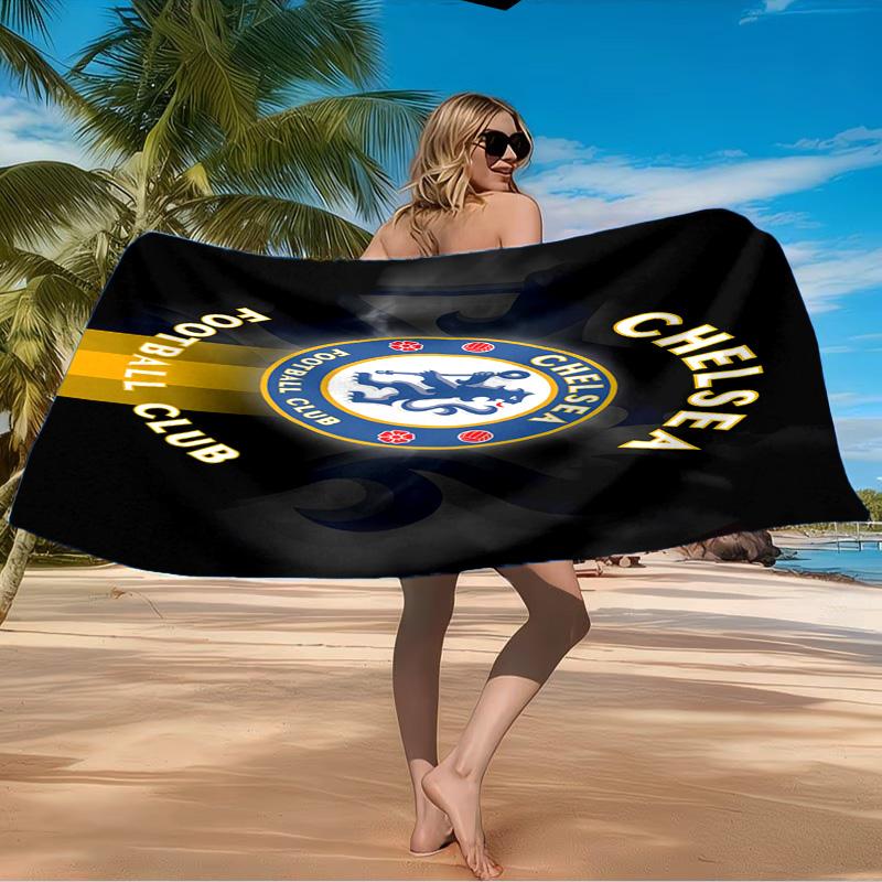 Chelsea Football Club Crest Beach Towel Microfiber Beach Towel, Lightweight and Quick-Dry, for Summer Travel, Swimming Pool Fan Birthday Gift