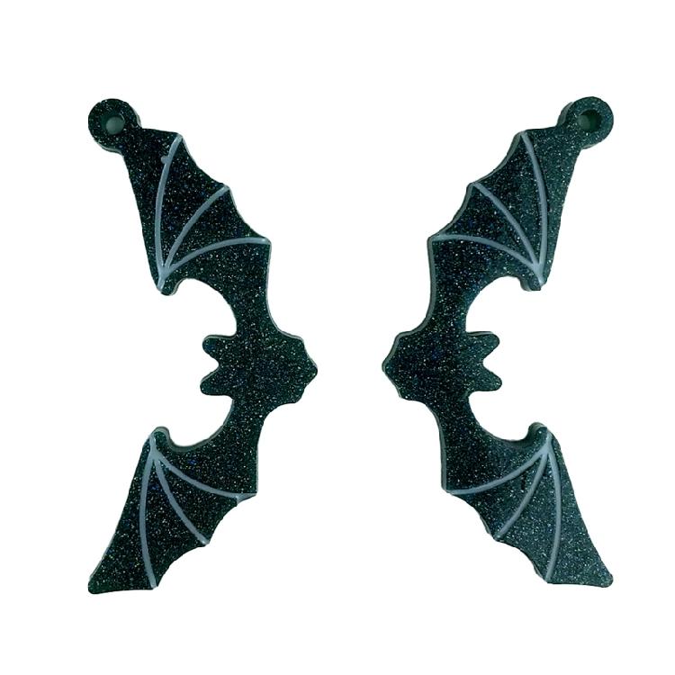 Halloween Bat Earrings Silicone Mold Resin Backpack Pendant Mold for DIY Crafts
