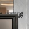 Klebe-Badezimmer-Schild Lustiges Türschild, Metall-Wandkunst für den Denkraum mit humorvollen Zitaten, Selbstklebende Büroplakette Toilette für Toilettenraum, Rostfrei