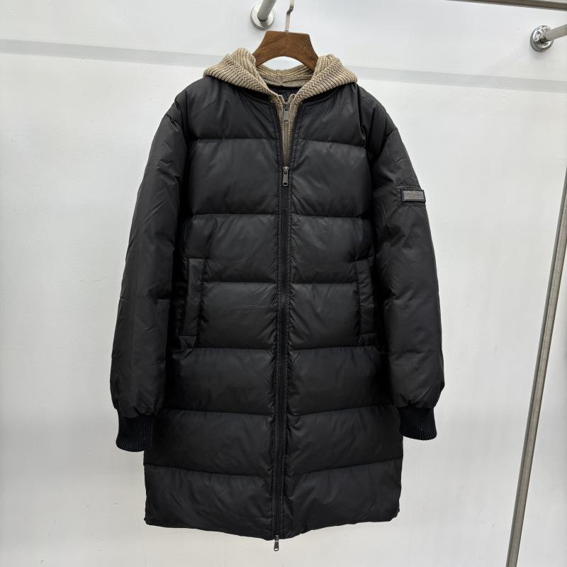 New down jacket women's medium and long fashion loose large size fake two versatile white duck down jacket tide