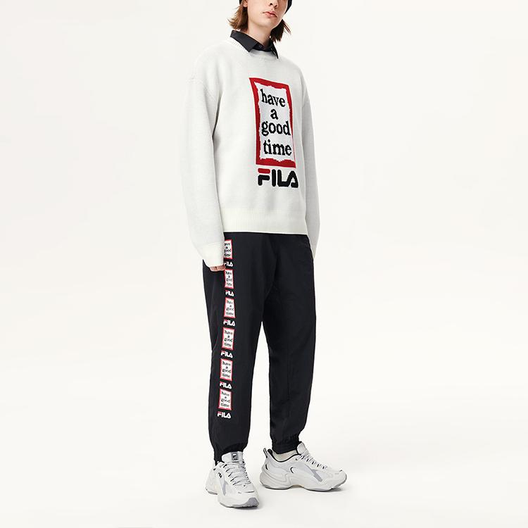 New FILA Have A Good Time Collection Sweaters Unisex Vanilla White F11U149401F-IV