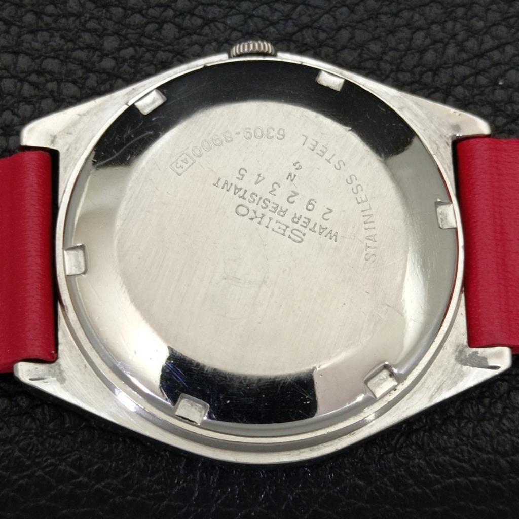VINTAGE SEIKO 5 AUTOMATIC 6309A JAPAN MENS RED COLOR DIAL WATCH A701454-5 R206b-a701454