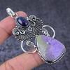 Purpurite Gemstone Handmade 925 Sterling Silver Jewelry Pendant 3.15" M1r14