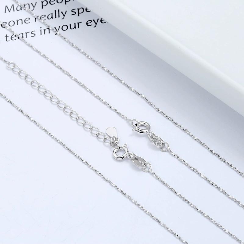 FY-C-10-5 S925 Sterling Silver Necklace Korean Version Pendant Short Clavicle Chain Shiny Niche Accessory