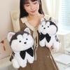 2026 New Cute Husky Plush Toys Cozy Fluffy Cartoon Bow Tie Husky Doll Warm Children Companion Puppy Doll Nice Birthday Gift