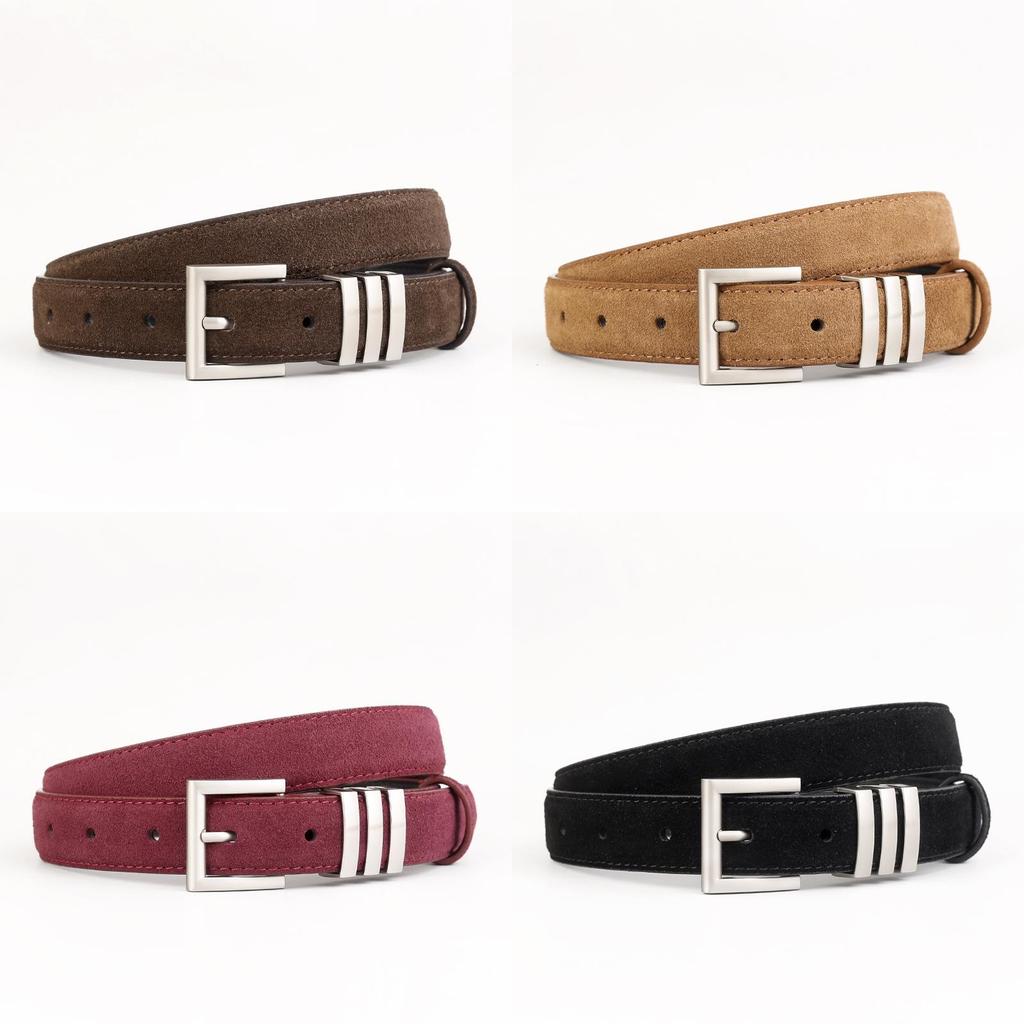 Genuine Leather Womens Belt With Silver Pin Buckle For Office Wear And Fashion