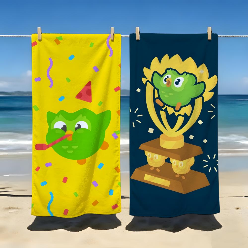 Textilien Character D-Duolingo O-Owl D-Duo Towel Beach Blanket Towel For Travel Gym Shower Luxury Lightweight Camping Pool Hot