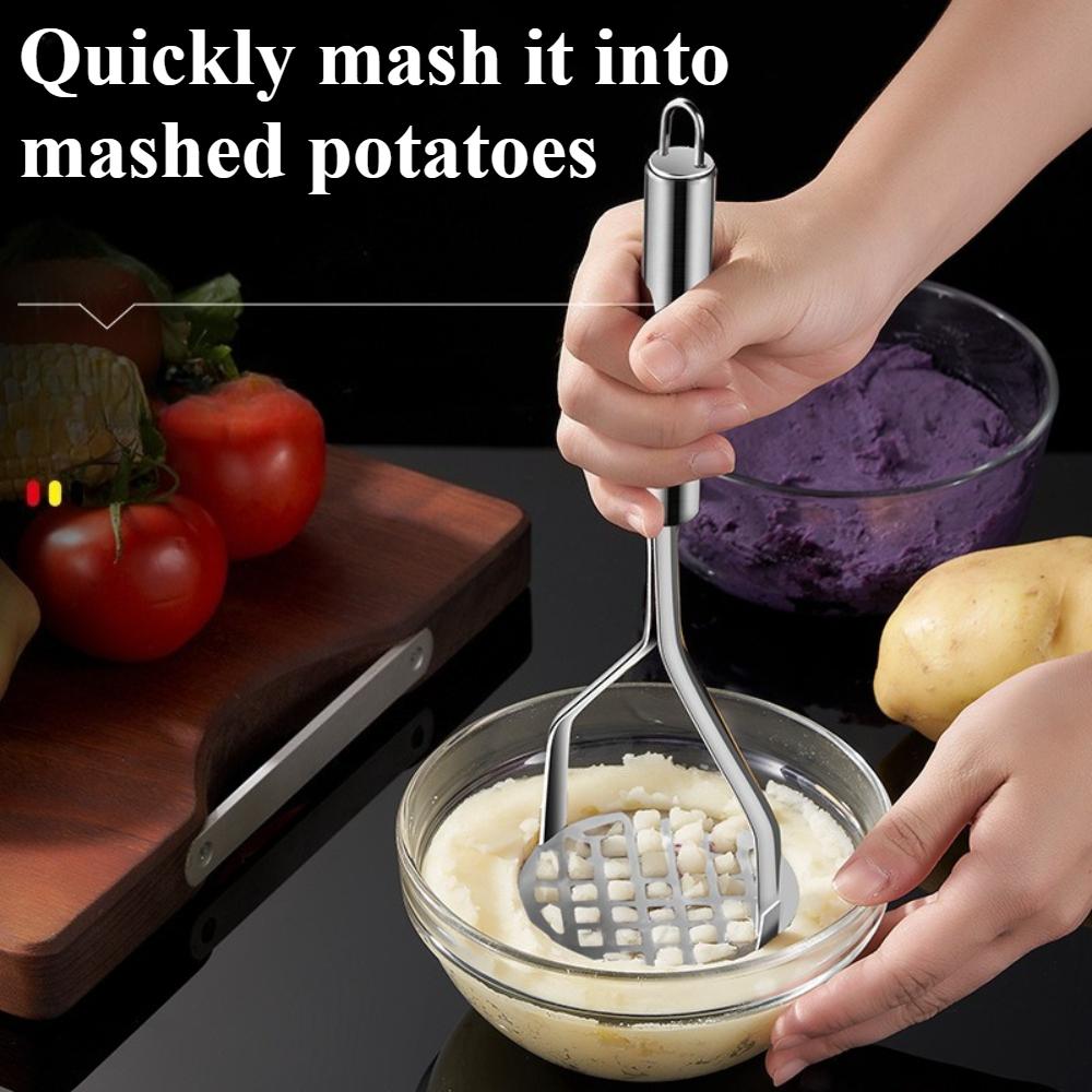 Stainless Steel Manual Potato Masher Kitchen Tool for Avocado Pumpkin Sweet Potato Masher Kitchen Gadget Food Mud Press Masher