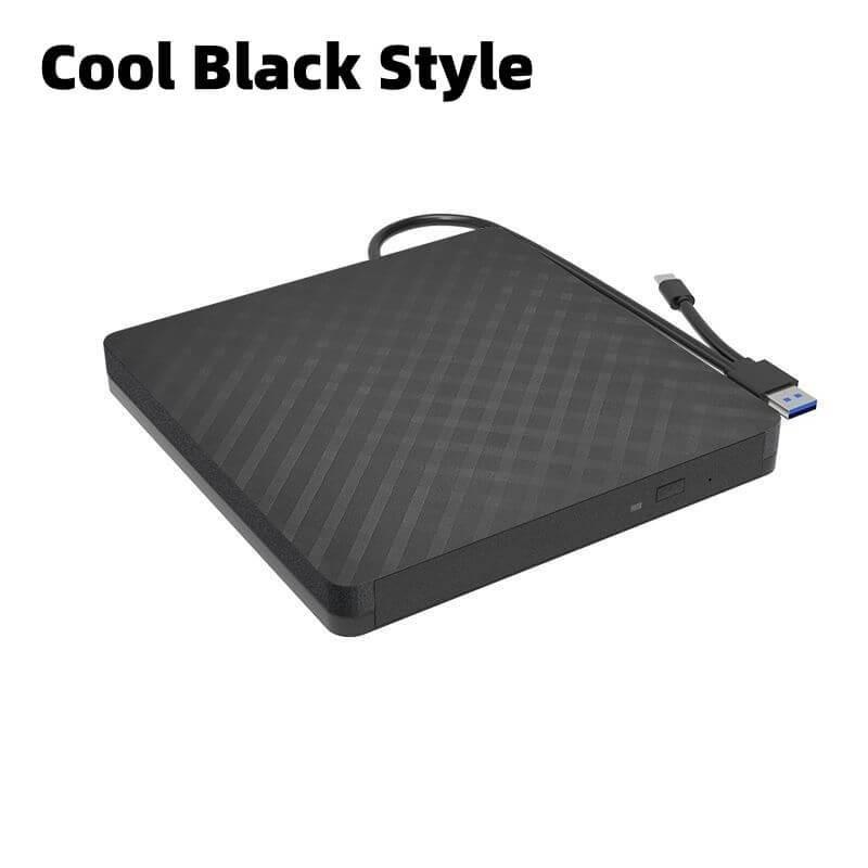 Portable External DVD/CD RW Drive Burner Writer (USB 3.0 and Type C + Type A) USB Mobile Optical Drive