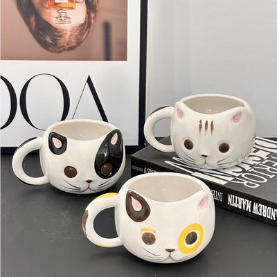 Black and White Cat Ceramic Cup Ceramic Handicraft Mug Milk Cup Creative Cat Cup Cute Pet