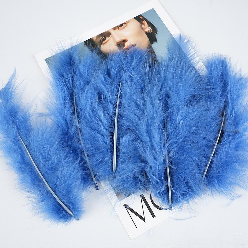 50Pcsdy Color Bamboo Tube Feather Turkey Feather Jewelry Accessories Crafts Pet Toys Decorative Materials