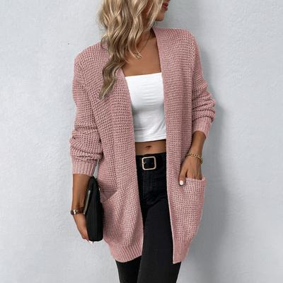 Autumn and Winter Women's Knitwear Solid Color Pocket Sweater Women's Cardigan Coat