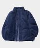 Some Place Corduroy Fleece High-Neck Washed Denim Hidden Button Harrington Padded Jumper_2 Colors