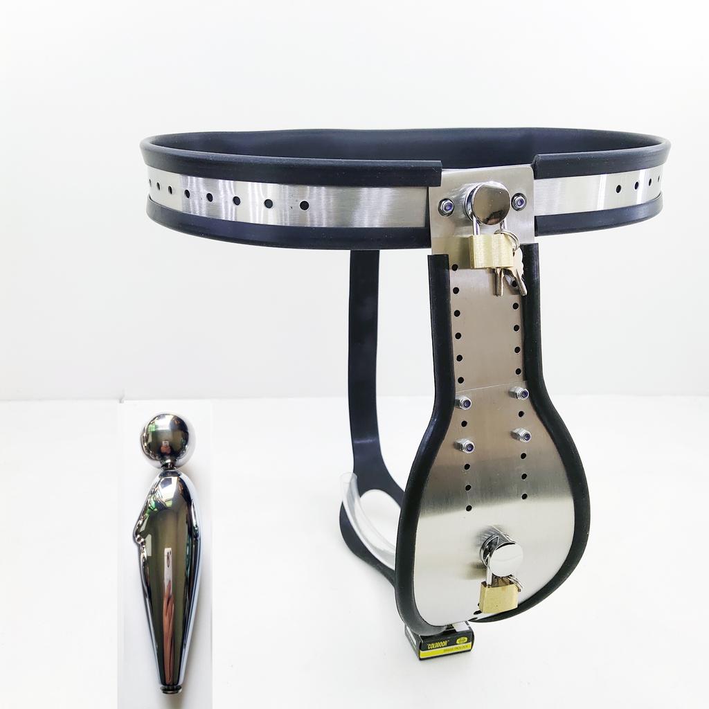 Male T-Type Stainless Steel Chastity Belt BDSM Bondage Metal Underwear Adult Games Sex Toys for Men Chastity Lock Erotic