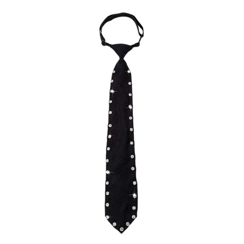 Uniform Black Ties For Janpanese JK Uniform Cosplay Accessory Neckwear jk seifuku Crystal Necktie with Rhinestones