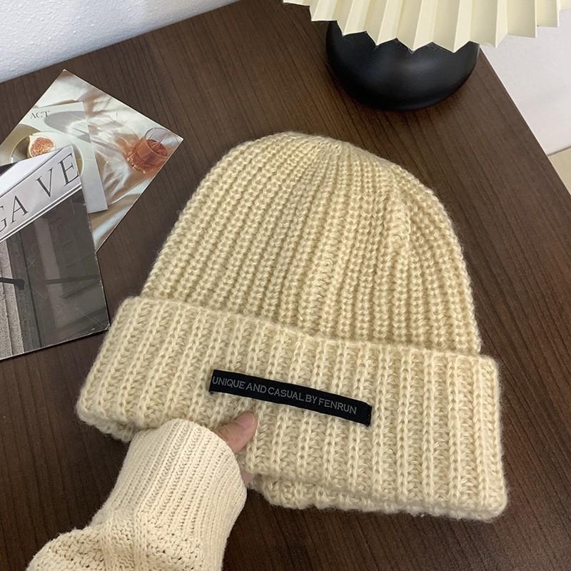 Hat winter men's and women's trendy brand knitted hat big head circumference wool hat autumn and winter warm pile hat new cold hat cotton hat