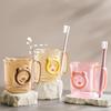 Mouthwash & Toothbrush Holder Couple Set - Transparent Tooth Mug