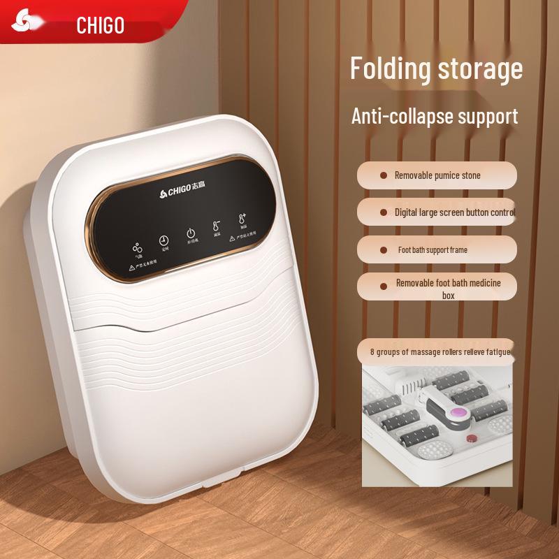 

Портативная ЖК-сенсорная ванночка для ног Chigo с роликовым массажем и поддержанием постоянной температуры 403*336*235 mm