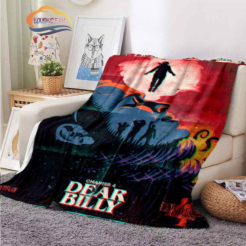 Horror Series Stranger Things Series Flannel Blanket Bedroom Sofa Bed Four Seasons Soft Blanket Travel Light Comfortable Blanket