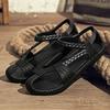 2025 New Men's Retro Lightweight Breathable Roman Sandals, Anti Slip Beach Oversized Sandals