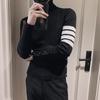 2024 Winter Korean Slim Fit Men's Casual High Neck Knit Sweater