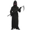 Halloween Cosplay Costume Grim Reaper Scary Skeleton Costume Children Glowing Red Eyes Grim Reaper Ghost Robe Send Scythe Props
