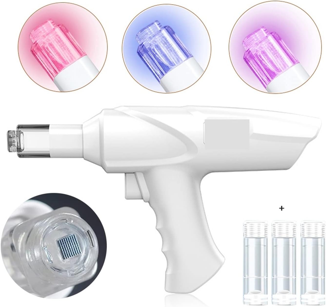 

Микрокристаллический Бьюти-пистолет БЕЗБОЛЕЗНЕННАЯ Нано-игла 10-кратное Впитывание сыворотки Профессиональная Сияющая кожа в домашних условиях Купите сейчас и получите 3 бесплатные насадки
