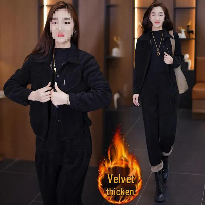 Women s 2025 Autumn/Winter Chic Cardigan & Casual Suit Two-Piece Set 4XL