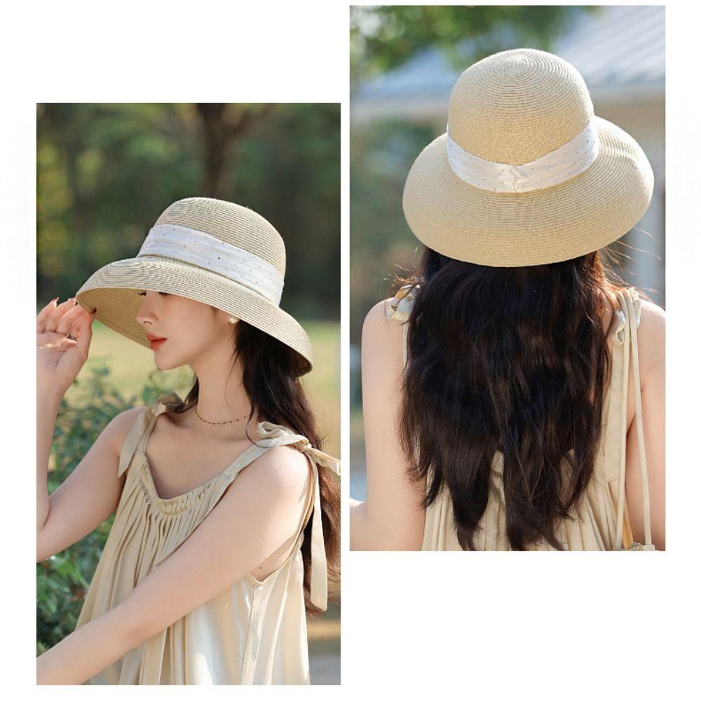 Dome Weave Hat Boho Women's Sun Hats Sweet UV Protection Cap Holiday
