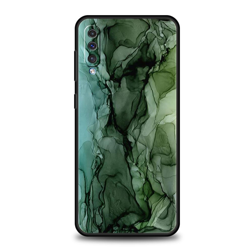 Ink Brush Painting Marble Case For Samsung A54 A52 A24 A14 A50 A72 A70 A30 A40 A20S A20E A02S A12 A22 A34 A42 A32 5G A04s Cover
