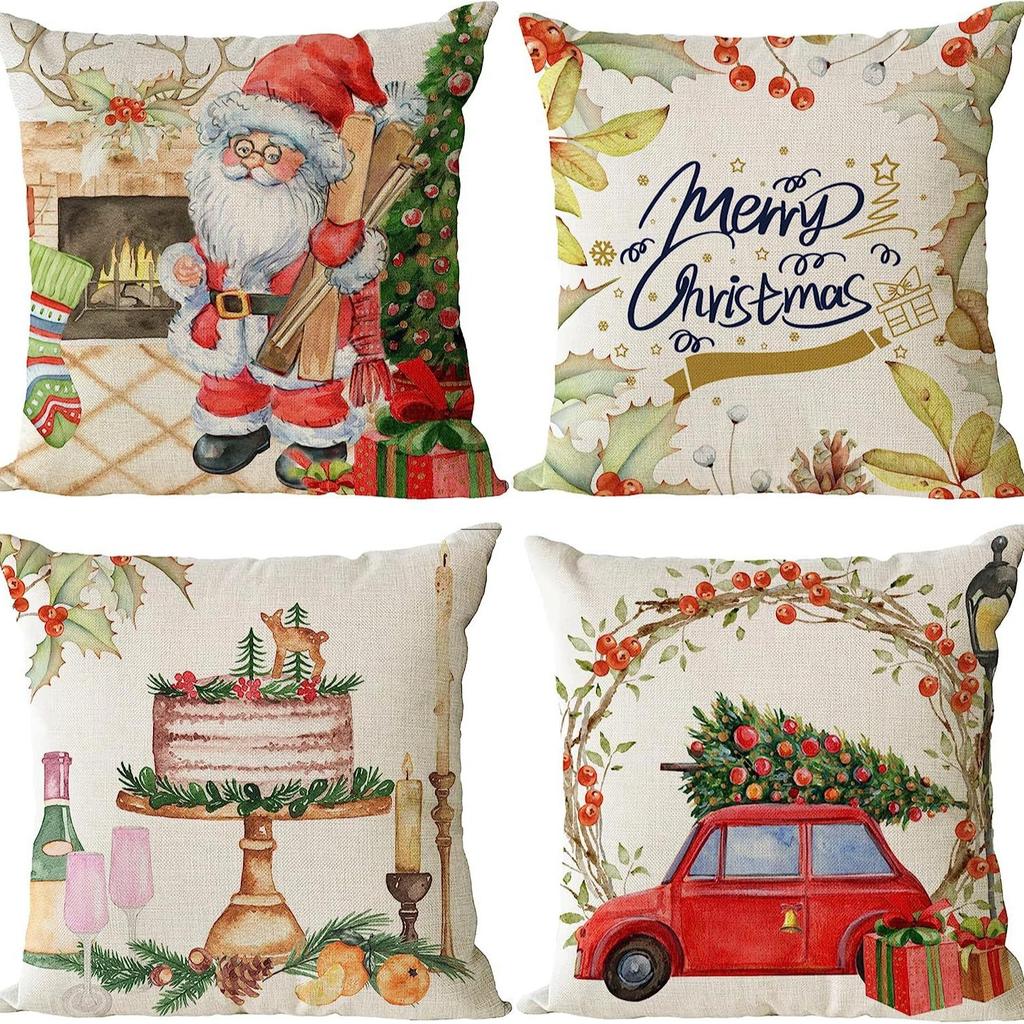 Christmas Pillow Cushion Home Living Room Festive Atmosphere Decoration Backrest Car Waist Cushion