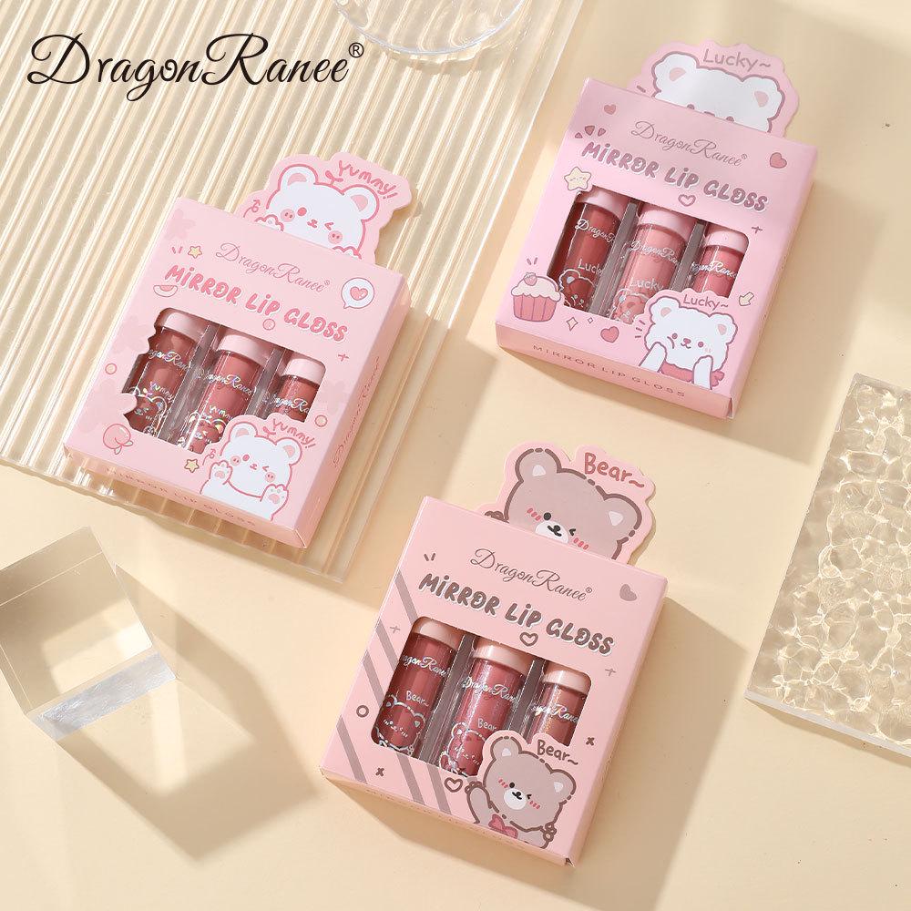 DragonRanee Pearlescent Lip Gloss: Hydrating, Glittery Lip Oil with Mirror Finish and Cartoon Design.