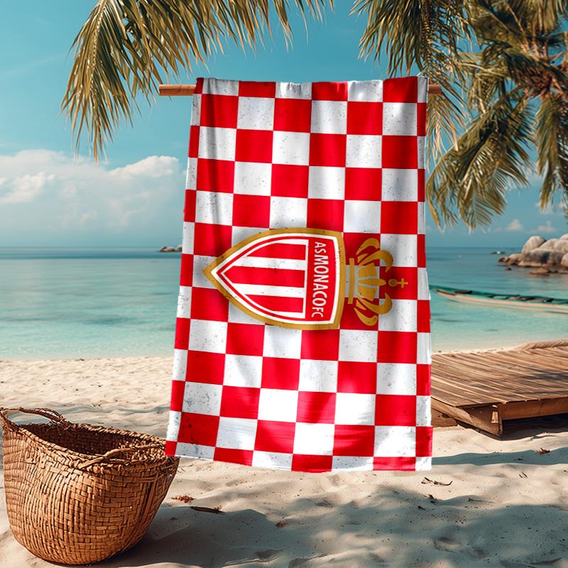 1PC As Monaco Crest Beach Towel - Soft, Absorbent Microfiber, Lightweight, Ideal for The Beach, Parties, Travel, Camping fan gifts