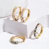 Luxury Fashion Inlay Square Blue Zircon Ear Buckle Stainless Steel Hoop Earrings for Women Charm Korean Jewelry Gifts Accessory