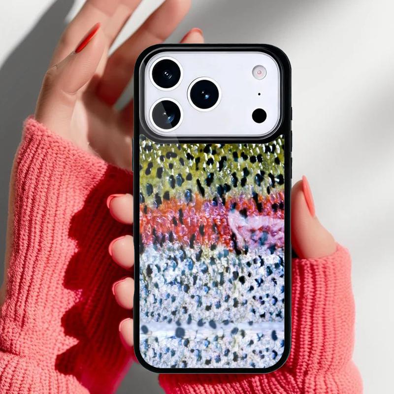 Rainbow Trout Fishing Skin Phone Case for iPhone 17 Air 16e 15 14 13 Pro Max Back Cover for 12 11 Pro Coque
