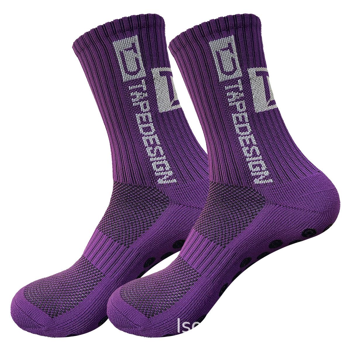 

TC Glue Professional Sports Socks: Thick, Non-slip, Anti-friction, Quick-drying Basketball and Football Socks One Size фиолетовый