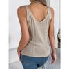 HNXC Spring Summer Solid-color V-neck Cut-out Sleeveless Knitted Sweater Vacation Vest Women's Wear