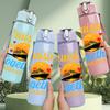 1PC Cruising Together Sunset 750ml Color Plastic Sports Water Bottle Leakproof Flip Straw Lid Suitable for Sports Office Home Use