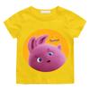 Sunny Bunnies Anime Summer Fashion Children's Cartoon Printed Cotton T-shirt Boys and Girls Cute Loose Round Neck Short Sleeve