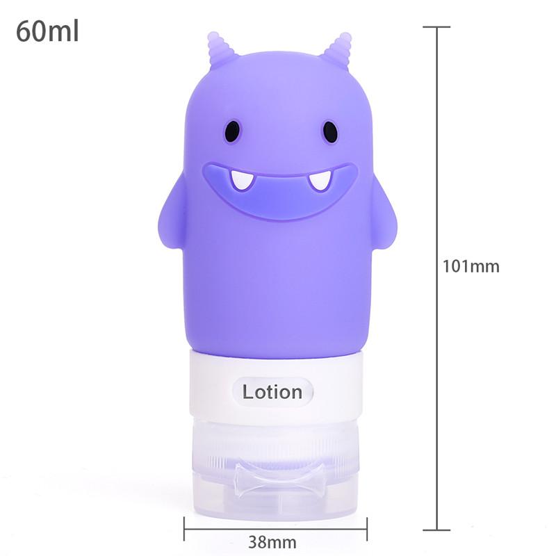 Portable Cartoon Monster Bear Penguin Animal Silicone Travel Case Organizer Shampoo Shower Gel Lotion Storage Refillable Bottle