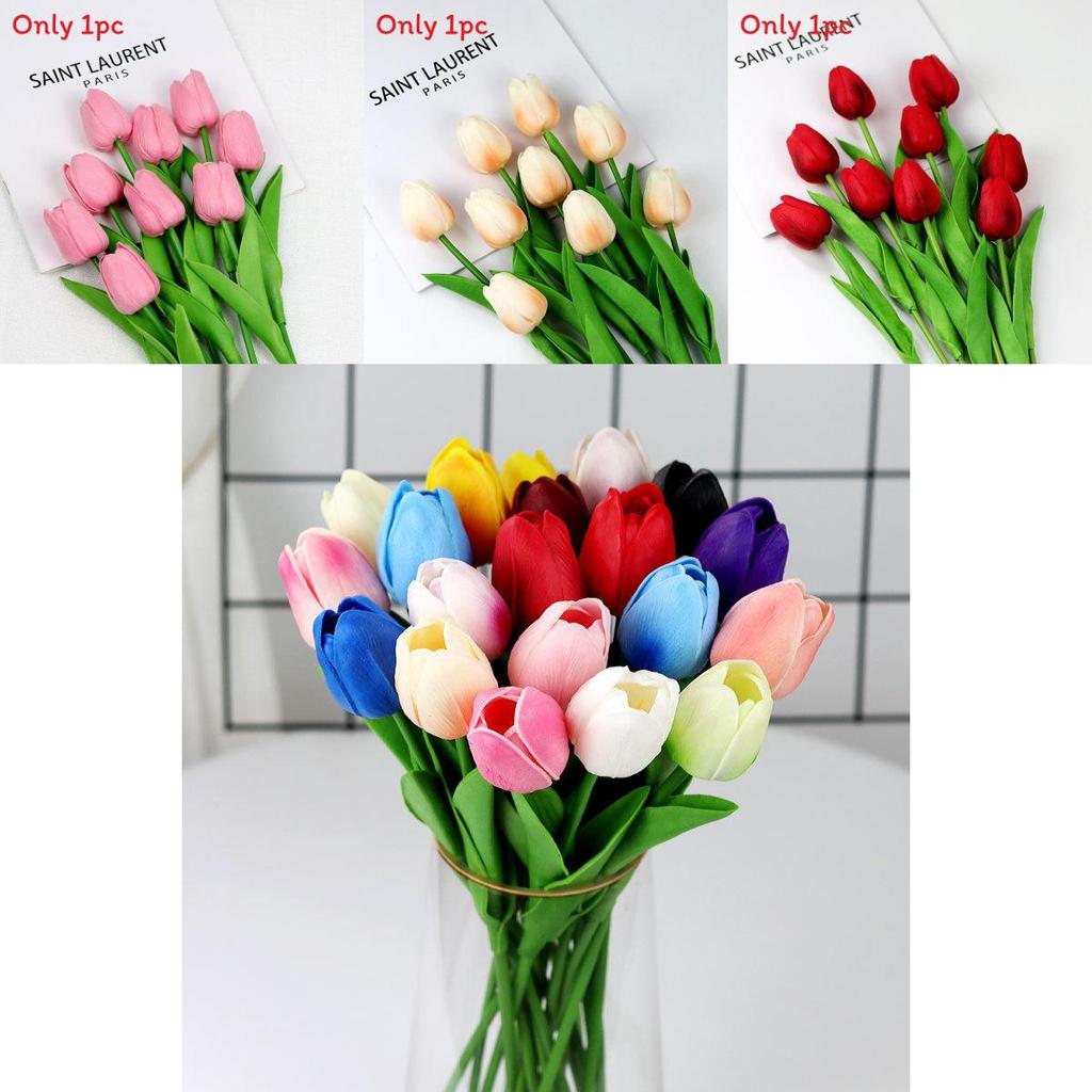 Faux Tulip Pu Flowers For Wedding Decor Home Styling Photography Accessories