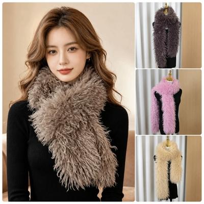 Thick Winter Scarf Windproof Fluffy Scarf Fashion Imitation Wool Scarf Winter