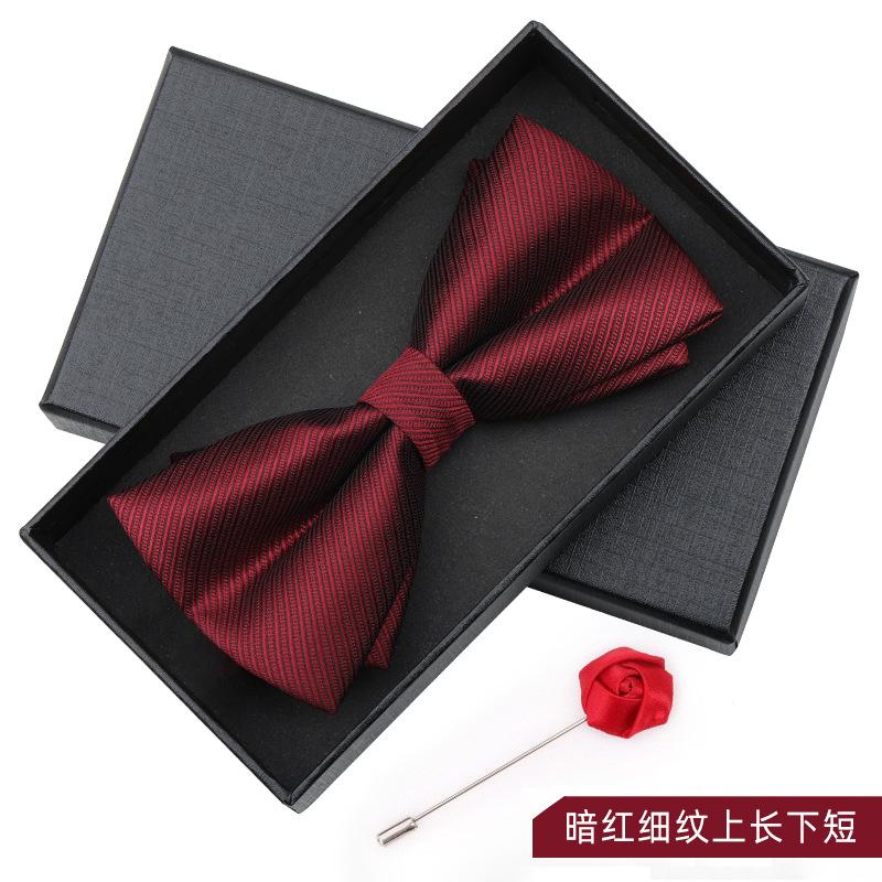 Bow Tie Men'S Wedding Groom Best Man Red Suit Shirt British Brothers Korean Bow Women'S Gift Box