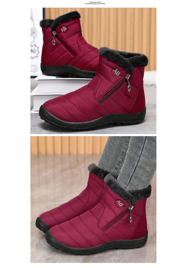 Women's Fleece-Lined High Top Warm Cotton Snow Boots - Plus Size