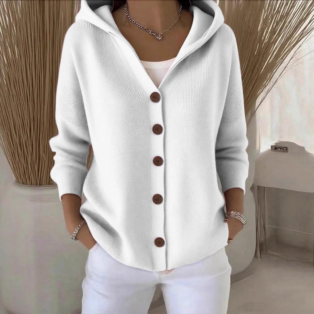Maglioni, cardigan, cappotti, giacche e cardigan a maniche lunghe con cappuccio da donna per autunno/inverno.