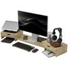 PC Screen Riser Desk Computer Monitor Stand 60-116 Cm with 2 Drawers, Adjustable Length and Angle