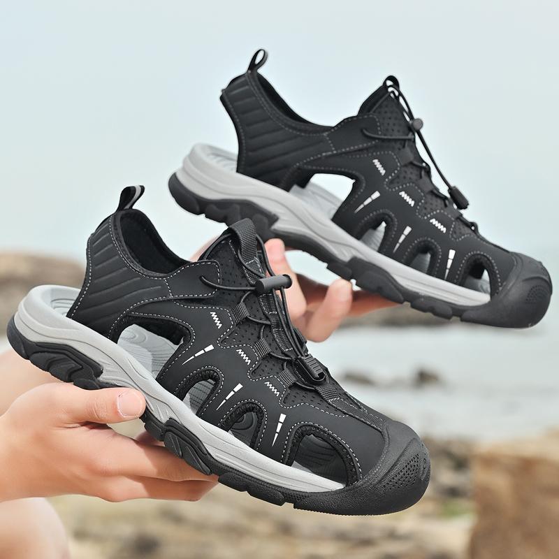 Fashion Summer Men Sandals Genuine Leather Mens Casual Shoes Outdoor Men Leather Sandals for Men Beach Shoes Roman mens Shoes